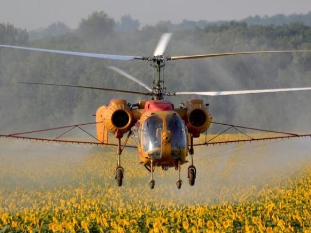 Авіаобробка соняшнику гвинтокрилом